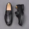 Estilo italiano Primavera Otoño Vestido Zapato de negocios Fiesta de moda Pisos de boda Hecho a mano Alta calidad Hombres Banquete Pasarela Mocasines casuales H23