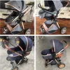 Luxe Baby Stroller 3 In 1 High Landscape Pram Foldable Mushair Stoel Mainstream Color Black Gray 0 tot 3 jaar oud