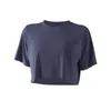 L-031 T-shirt damski w jednolitym kolorze z krótkim rękawem Moda codzienna Top sportowy do jogi Bieganie Ćwiczenia Miękki luźny krój Odzież gimnastyczna Trening Koszulki sportowe