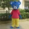 Costume de mascotte d'ours bleu d'Halloween, de haute qualité, personnalisé, animal de dessin animé, personnage de thème animé, taille adulte, robe fantaisie de carnaval de Noël