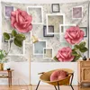 Gobeliny różowy róża ściana wiszące gobelin kwiatowy wzór Czeski Hippie pokój sypialnia zasłony Home Decor