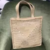 Grand sac en paille pour femmes, fourre-tout en Fiber de noix de coco, sac à main de Shopping de haute qualité, pochette en Crochet 2437