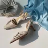 Allbitefo mode barnd äkta läder metall ornament guldklackar party kvinnor skor sommar kvinnor sandaler kvinnor klackar skor 210611