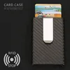 Держатели карт Buisness Carbon Fiber Metal Wallet Automatic Designer Up RFID -карта3260591