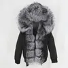 Dames bont dames faux oftbuy 2023 waterdichte bomber parka winter jas vrouwen echte jas natuurlijke kraagkap warm streetwear