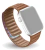 Link de couro para pulseira de relógio Apple 44mm 40mm 41mm 45mm 42mm 38mm pulseira magnética original iWatch série 3 5 4 SE 6 7 alça H1123