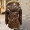 Parka da donna in piumino Giacca nera Cappotto invernale da donna Taglie forti Cappuccio Collo in pelliccia Parka in pile Giacche imbottite in cotone Calore Cappotti Capispalla