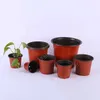 Double Color Flower Pots Plastic Red Black Nursery Transplant Basin Unbreakable Flowerpot Home Planters Garden Supplies DAF46