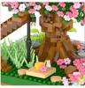 일본 도시 미니 친구 벚꽃 집 moc 아이디어 사쿠라 하우스 블록 inari 신사 벽돌 모델 블록 어린이 장난감 Y220214