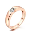Двойная справедливая принцесса вырезать камень вовлечения / обручальные кольца для женщин белый / розовый золотой цвет женские кольца ювелирные изделия Hotsale DFR400