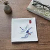 Męski dźwigowy haftowany kwiat starożytny chiński haft wiatrowy nostalgiczny chusteczka herbata ręcznik mały kieszonkowy kwadrat