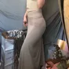 Мода Женщины Летний Жезло BodyCon Плиссированный карандаш Юбка Твердый Сексуальная Эластичная Высокая талия Долговая Юбка 210721