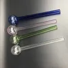 200pcs Pyrex Glass Oil Burner Pipe Clear Color quality pipes transparent Great Tube tubes Nail tips