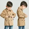 Moda Erkek Uzun Stil Tench Mont Güz Kış Çocuk Ekose Kruvaze Ceketler Çocuklar Boyut Giyim 3-8 Yıl Perakende