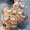 Il marchio di moda guarda l'orologio da polso in metallo in acciaio stile cristallo VA04 da donna