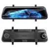 10 "Full Touch Scream Flue Mídia Carro DVR Vista Traseira Retrovisor Dupla Lente Dual Backup Camera 1080P 170 ° Full HD Dash Camcorder Nova Chegue Carro