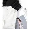 Fansilanen kantoor dame franse v-hals pure witte shirt zomer losse luie stijl driekwart mouw vrouwen tops 210607