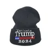 Party Hats 2024 Trump Dzianiny Wełniany Kapelusz Amerykański Kampania Męska Obiecka Ciepła Cap Balck Red Sea Wysyłka RRD8927