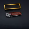 Promotion Pocket Folding Kniv 3CR13mov Grey Titanium Coated Blade Wood + Stålhandtag EDC Knivar med Retail Box