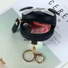 Simpatico gufo Portamonete Mini Borsa da scuola Portachiavi per auto Ciondolo Portafoglio da donna Portamonete in pelle PU Portachiavi