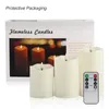 3Pcs/Set Remote Control LED Flameless Candle Lights New Year Candles Battery Powered Leds Tea Light Easter Candlelighting With Packaging
