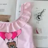 Summer Girls Cartoon Bear One-Packi bikini mos marka kąpiel kystyme dzieci malucha kąpielowe garnitury Baby Girl plaż