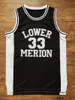 Schip van ons Lower Merion # 33 Bryant Basketball Jersey College High School Heren All Stitched Black Size S-3XL Topkwaliteit