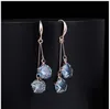 Dangle ljuskrona örhängen med sten kristall tofs överdrift damer temperament lång kort del av högkvalitativa smycken oorbellen1