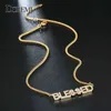 Doremi 9mm cristal lettres collier pour femmes bijoux nom personnalisé colliers numéros personnalisé zircone pendentif
