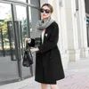 100 % 양모 코트 여성 streetwear 사이드 컷 턴 다운 칼라 outwear 긴 검은 낙타 한국어 패션 숙녀 재킷 의류 210625