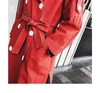 女性のトレンチコートファッション韓国長セクションスプリングBFルーズシックな大きな赤いアウターウェディンレディース秋のウィンドブレイカー女性
