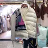 [EWQ] zima pogrubiona minimalistyczna dekolt z długim rękawem damskie luźne krótkie kurtki bawełniane bawełniane ubrania 8d1023 210819