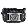 Charm Armbanden Trendy Nordic Odin Driehoek Piratenschip Armband Viking Herenmode Leer Geweven Accessoires Partij Jewelry3091