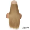 Perruques synthétiques Manwei Long Clip droit en une seule pièce cheveux 5 clips faux blond brun noir pièces pour femmes