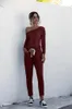 Jumpsuits voor dames rompers streetwear lente zomer bodysuit dames 2022 casual off-shoulder lange mouwen pocket veter-up zwarte strapless jum