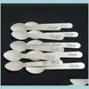 Flatware Kitchen Dining Bar Home Garden 1000Pcs Small Round Spoon With Personalized Wooden Mini Spoons For Ice Honey Yogurt Jam Jars P