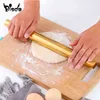 1Pc Stainless Steel Rolling Pin Kitchen Utensils Dough Roller Bake Pizza Noodles Cookie Dumplings Making Non-stick Baking Tool 211110