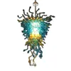 Lampes suspendues longues éclairage de lustre en verre soufflé à la main américain pour la nouvelle décoration de maison couleur champagne bleu 52 pouces