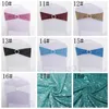 Bowknot Wesele Krzesło Osłona Sashes Elastyczna Spandex Bow Chair Band z klamrą Do Wesela Bankiet Party Decoration Akcesoria BH5911 TYJ