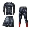 Mannen Sport Kickboksen Set Compressie T-shirt Boksen Bjj Muay Thai Short Fitness Rashguard Mma Training G Suits Survêtements Homme