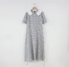 Plaid Mädchen Kleid Pferd Mädchen Plus Größe Sommer Knie Boho Weibliche Kleid Drucken Kurzarm Frauen Kleider Robe Vestido 210423