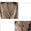 Czarne koreańskie biuro vintage dama Blazer Women Slim Casual Suit Single Button Elegancki Khaki Płaszcz Kobieta Chic 2021 Kombinezony damskie Blazery