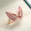 Anillos de boda 2023 Linda pintura de esmalte tridimensional anillo de mariposa moda ligera y lujosa circón para mujer joyería de fiesta