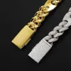 Collier de chaîne pour hommes cubains de glace de 20 mm, bijoux de luxe en zircone cubique Aaa, mode hip-hop, cadeaux Q0809