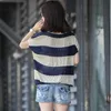 Knitted Tops Women 2021 Summer Loose Mesh Thin Shirts Female Plus Size Blouse Hollow Out Sexy Wear Women's Blouses &