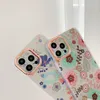 Fundas de teléfono ultrafinas galvanizadas IMD suave TPU transparente Floral para iPhone 13 12 11 Pro Max XR XS X 8 7 Plus funda de flores