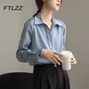 Femmes Satin Blouses Tops Mode Coréenne Solide Blanc Blouse Dames Bureau Workwear Chemises Femme Élégante Blusas Mujer de Moda 210602