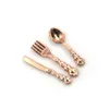 12PCS 1:12 Doll House Miniature Accessories Fork Knife Soup Spoon Mini Tableware Simulation Kitchen Food Furniture Toys