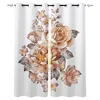 Flowers Oil Painting Art Yellow Roses Retro Curtains For Living Room Bedroom Kitchen Home Supplies Ready-made Window Curtain & Drapes