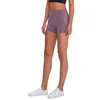 L2046 Yoga Shorts No T Trace Design Women Sports Outfit Sportswear Casual Solid Color Double-sided Nylon Outdoor Apparel Exercise Fitness Wear Pants